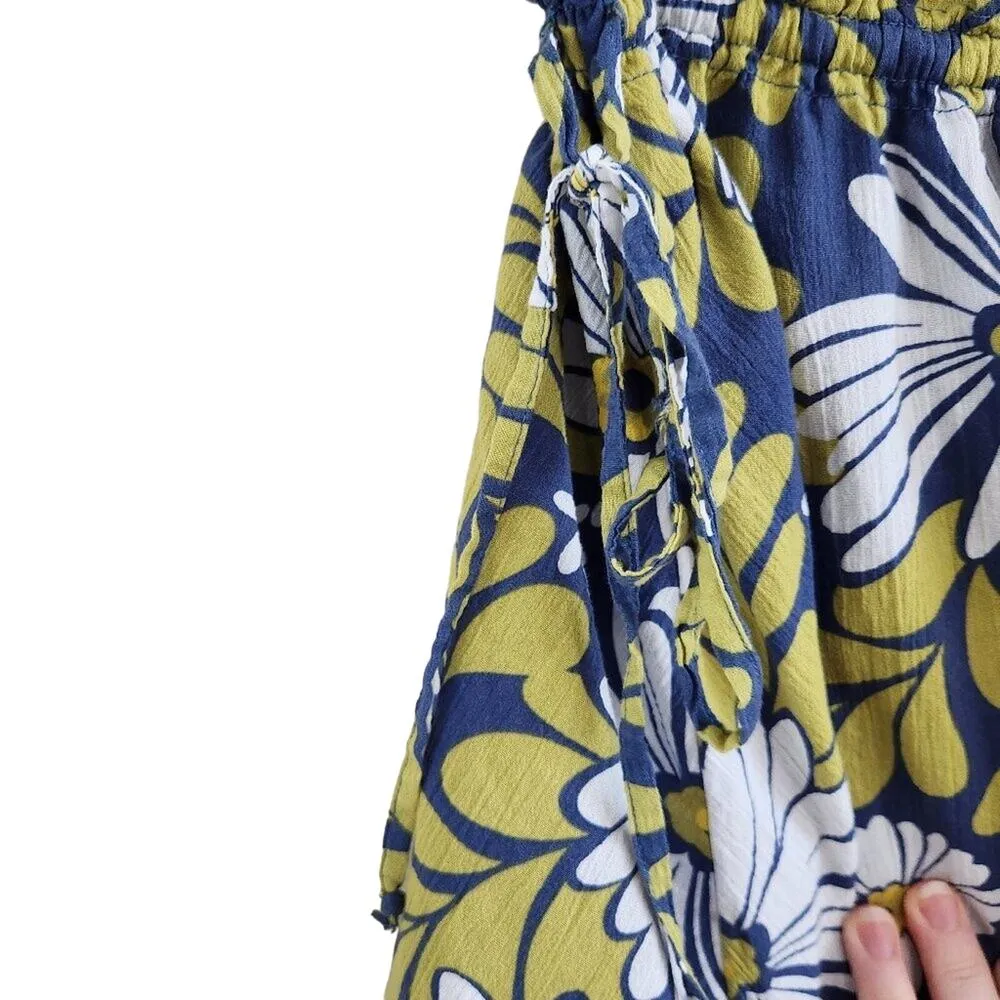 Aerie Cotton Daisy Floral Elasticated Waist Side Tie Mini Skirt Size Medium - Image 4