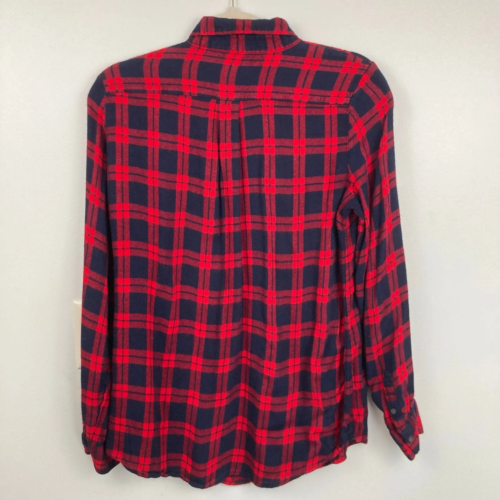 Banana Republic Womens S Dillon Blue & Red Plaid Shirt Cabin Grunge Gorpcore - Image 3