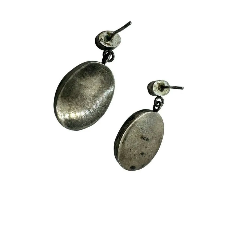 sterling silver turquoise and yellow topaz earrings Blue - Image 9