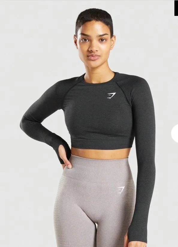 Gymshark Gray  Seamless Crop Top - Image 2