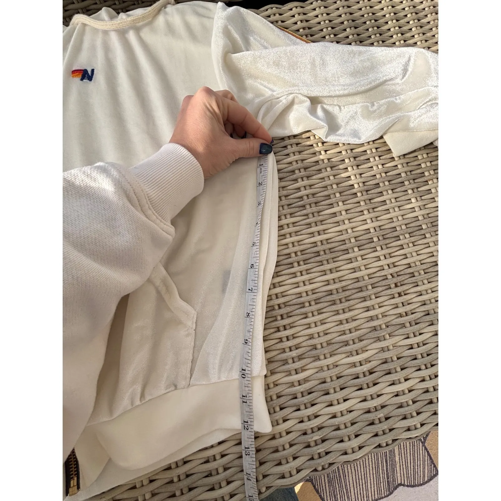 Aviator Nation Classic Velvet Relaxed Zip Hoodie Small Rainbow Athleisure velour - Image 11