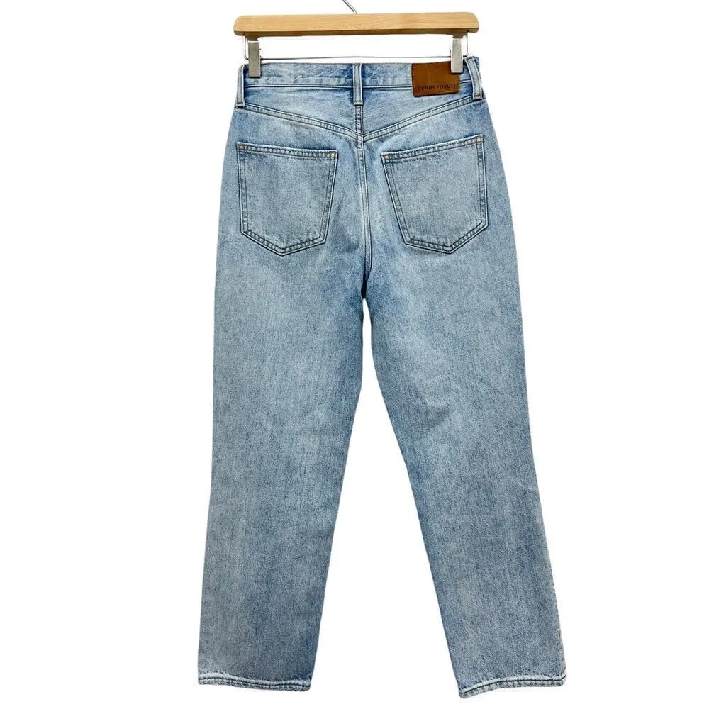 Denim Forum The Joni High Rise Loose Distressed Leg Jean Light Wash size 24 Blue - Image 5