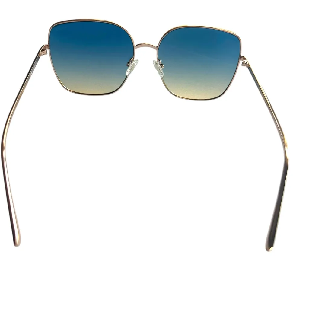 Sojos Women’s Square Oversized Frame Sunglasses in Rose Gold Blue/Brown NIB - Image 7