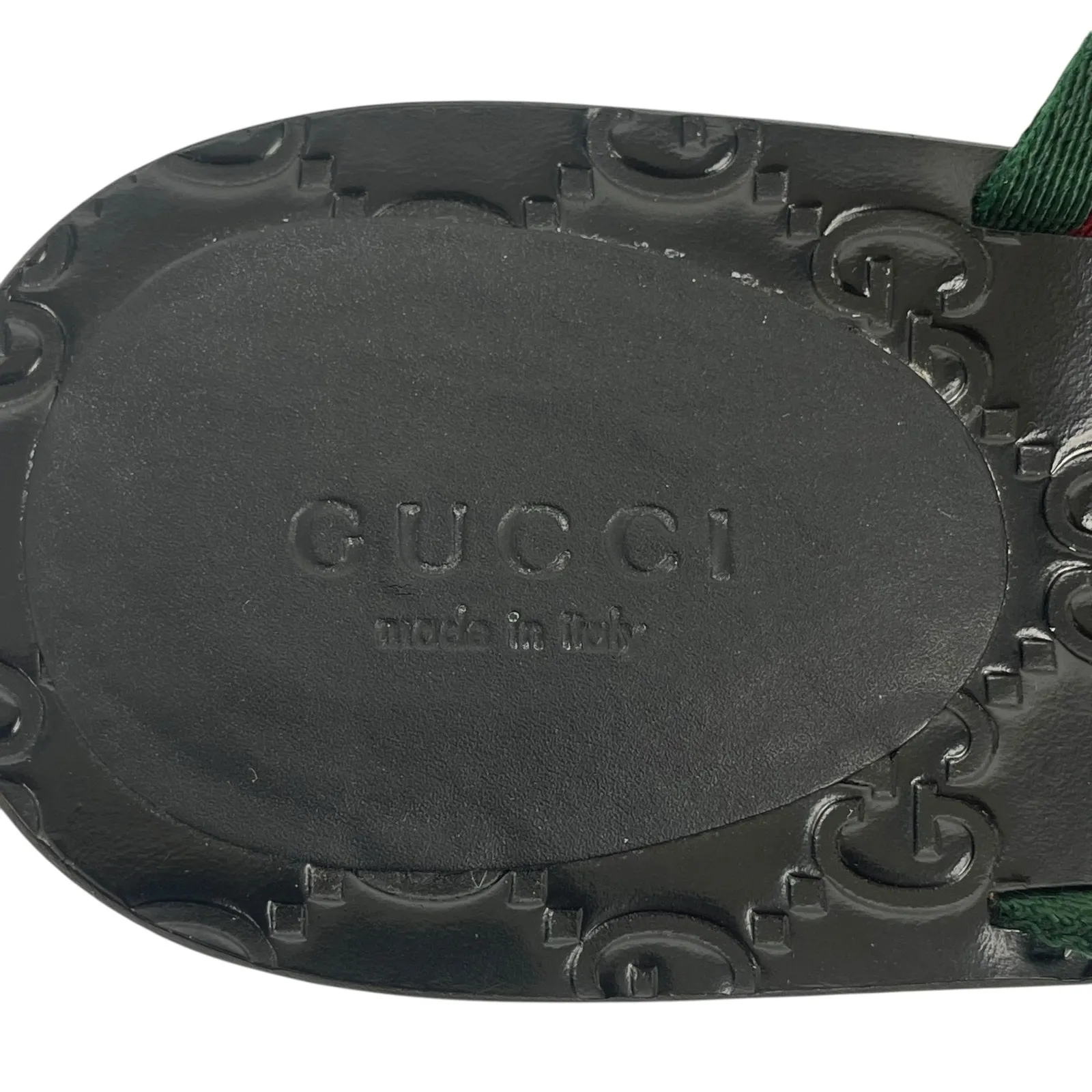 Gucci Interlocking GG Web Strap Thong Sandal Black Size 36.5 - Image 13