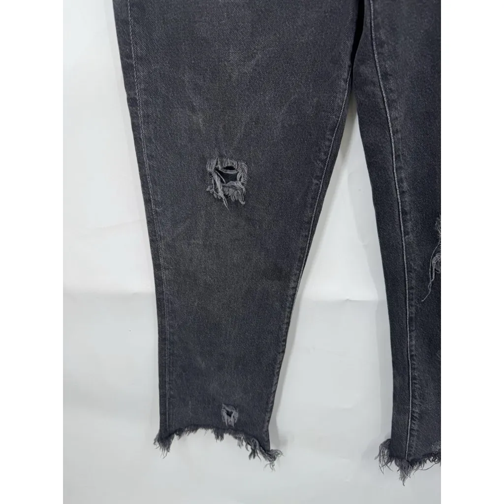 We‎ The Free Distressed Jeans Women 29 Charcoal Great Wash Denim Skater Grunge - Image 8