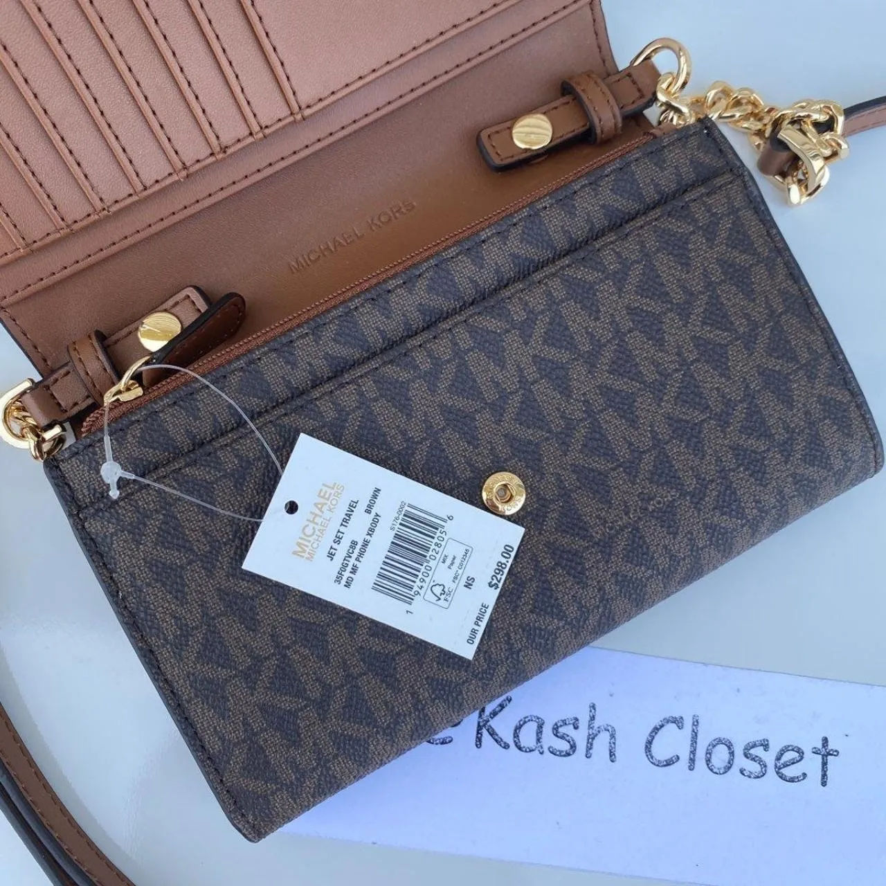 Michael Kors Brown Phone Clutch Crossbody - Image 6
