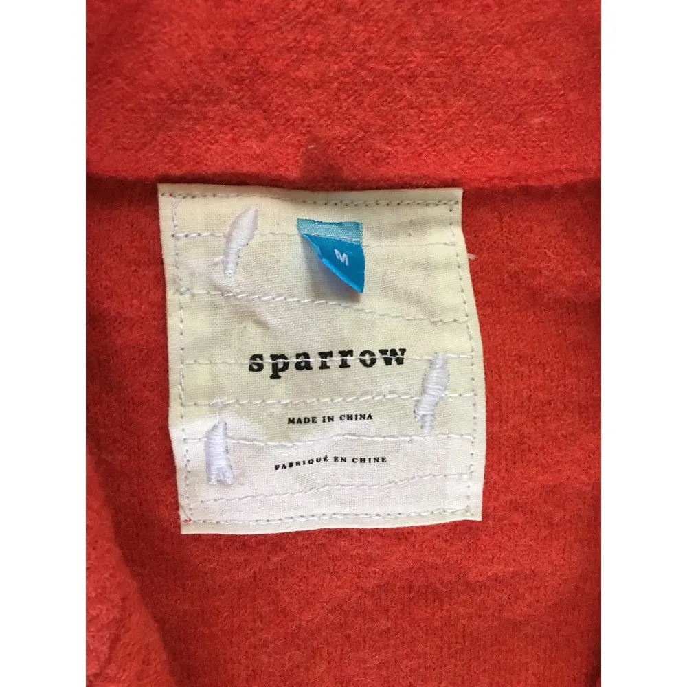 anthropologie anthro sparrow celesta boiled wool orange sweater jacket medium - Image 4