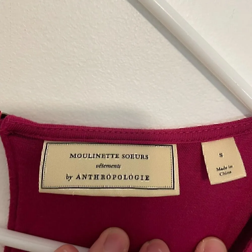 MOULINETTE SOEURS ANTHROPOLOGIE ANTHRO Alisande Jumpsuit Pink Crop Ankle NO BELT - Image 4