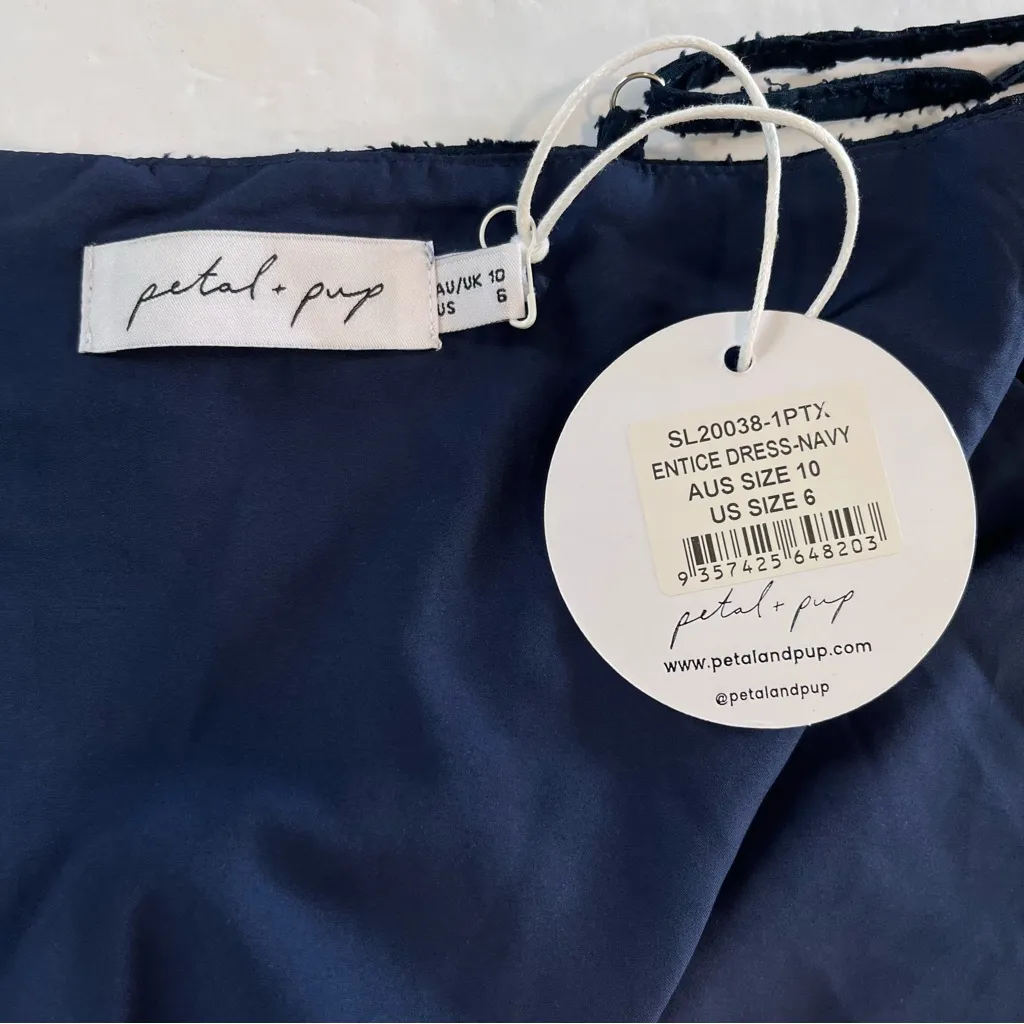 NWT Petal & Pup Entice Dress Navy‎ Blue Cowl Neck Sleeveless Midi Size 6 - Image 14