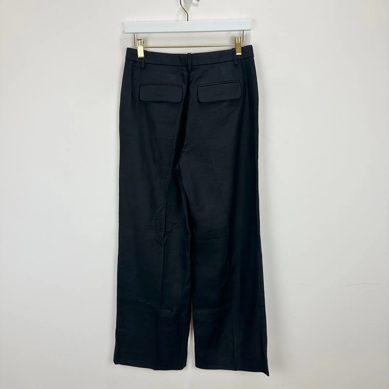 J.Crew Petite Wide Leg Essential Pant Linen High Waist Classic Black US 4 P NWT - Image 13