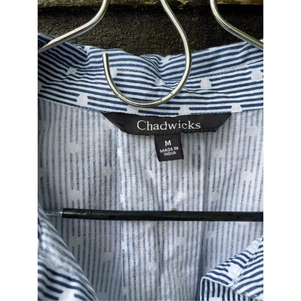 Chadwick’s size M button front high low 100% cotton pockets relaxed fit. - Image 4