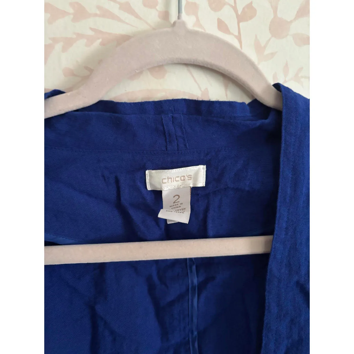 Chico's Women's Blue Open Front Cardigan Size 2 - Image 2