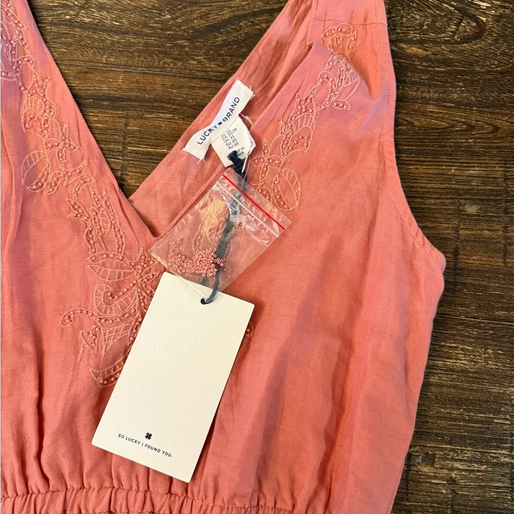 Lucky Brand Beaded Tiered Maxi Dress XS NWT Cottagecore Prairie Boho - Image 7