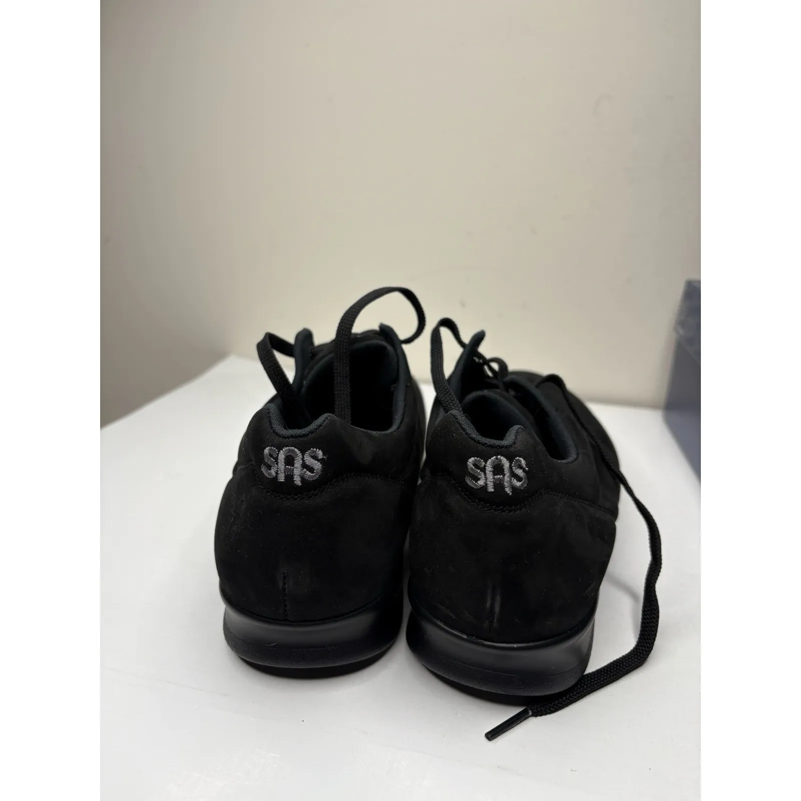 SAS Womens Size 11 WW Freetime Shoes Black Charcoal Suede Lace - Image 3