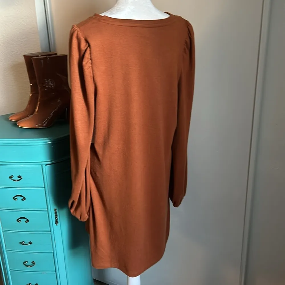 Nine West New Women’s Cozy Puff Sleeve Fuzzy Knit Mini Sweater Dress - Image 4