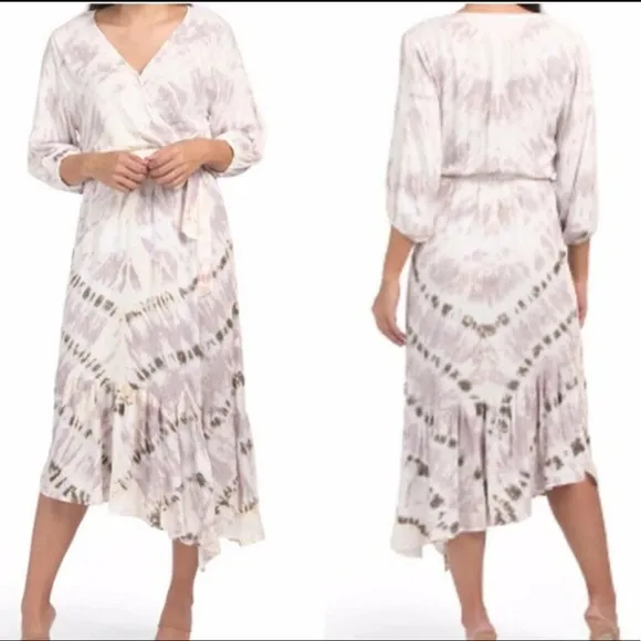 Young fabulous & broke Jillian Vneck tie-dye dress - Image 2