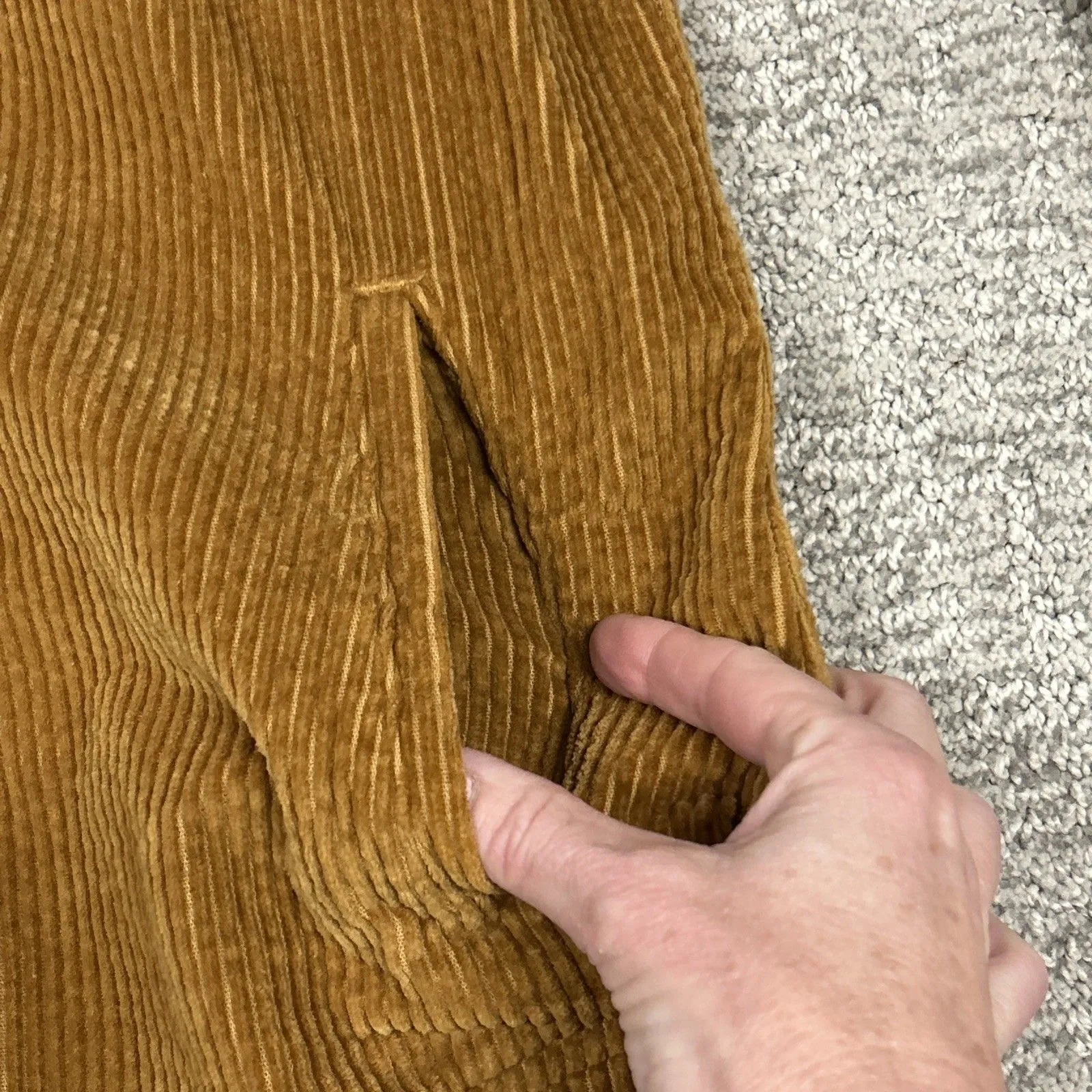 LL Bean Jacket Womens Medium Brown Zip Hoodie Corduroy Pockets Gorpcore - Image 4