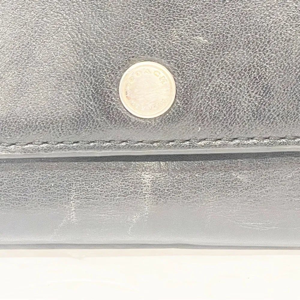 Coach Black Leather Card Holder Wallet Crossbody Bag - Image 2