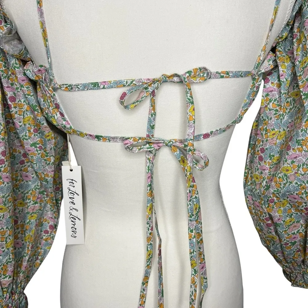 For Love and Lemons Raleigh Crop Top Size Small Floral Multicolor - Image 6