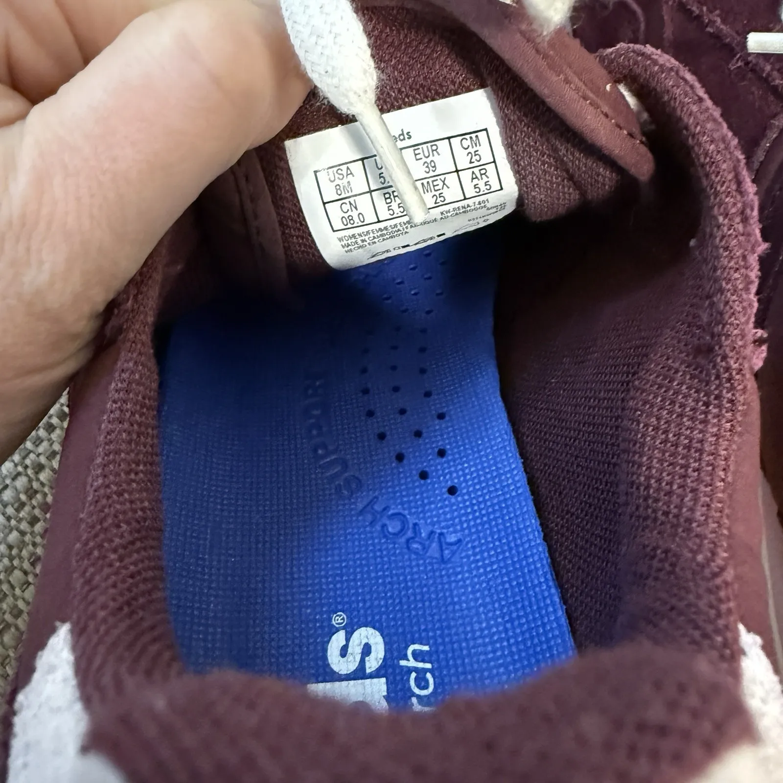 Keds Rena Nylon Suede Sneakers in Burgundy/Mauve Size 8 - Image 8