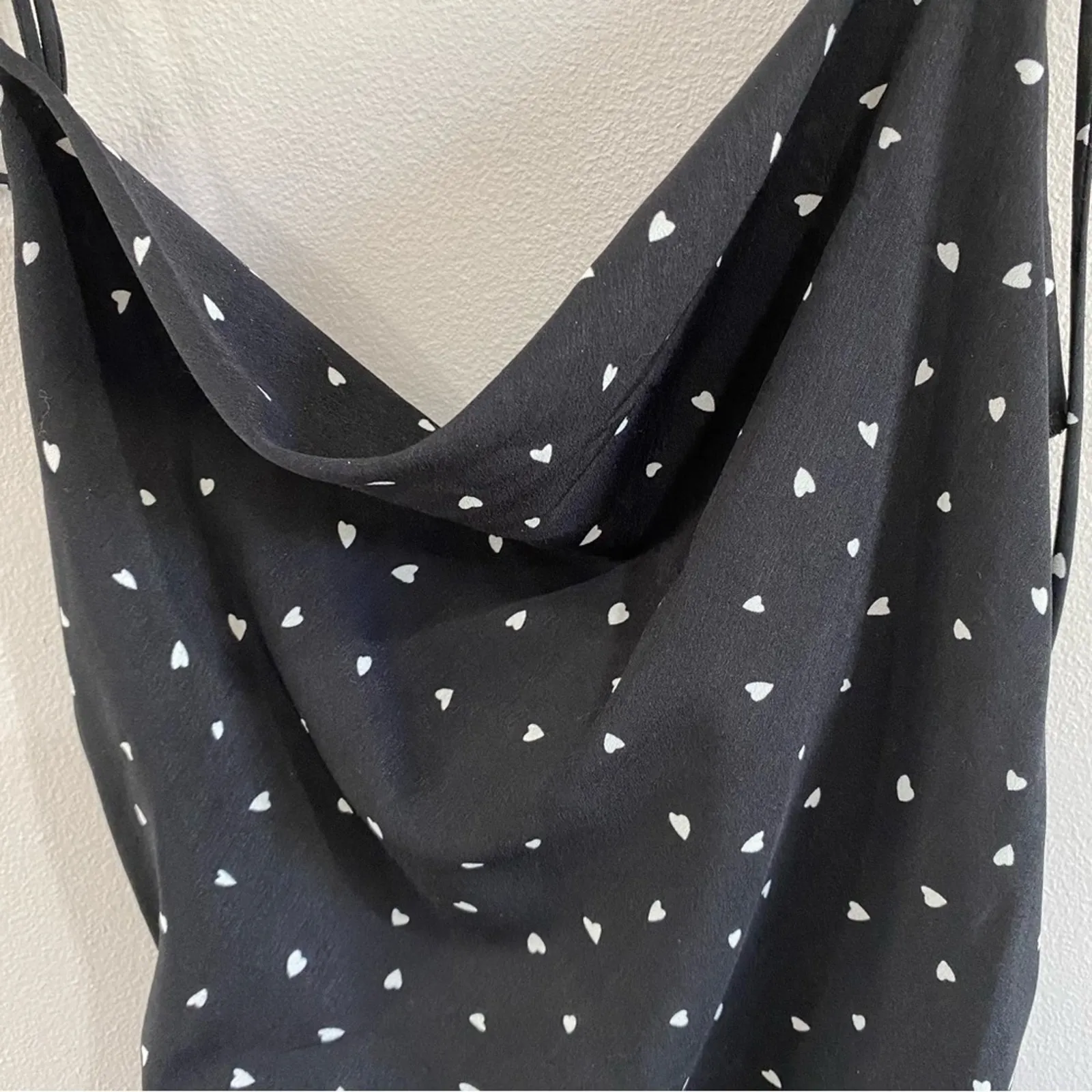 NWT Lioness String Along Mini Dress Black Heart Print Ruched Adjustable 4 - Image 13