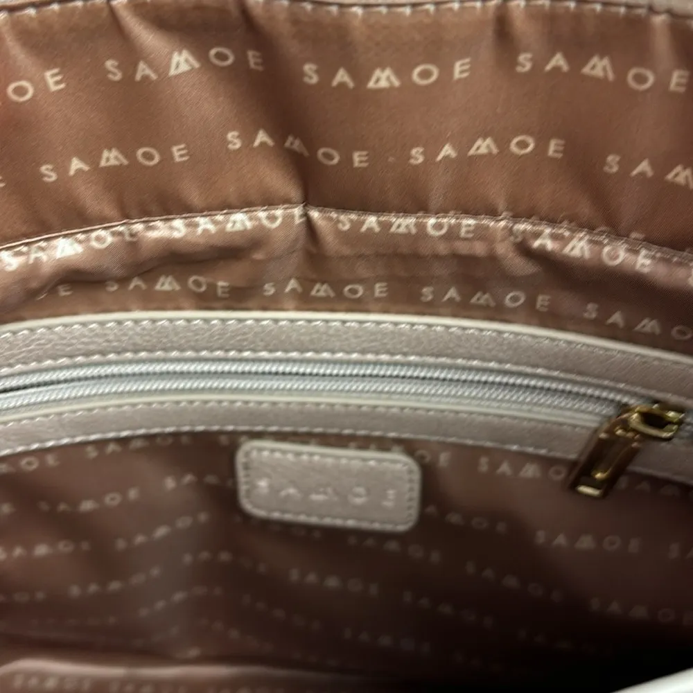 Samoe Style East/West Shopper Handbag/Shoulder Bag Faux Leather Neutral Soft - Image 12