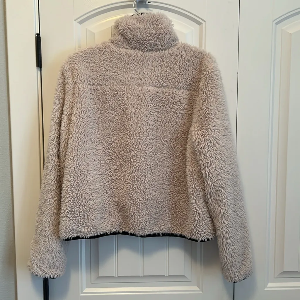 Thread & Supply Soho Cropped Sherpa Fleece Crème Jacket Tan Size L - Image 2