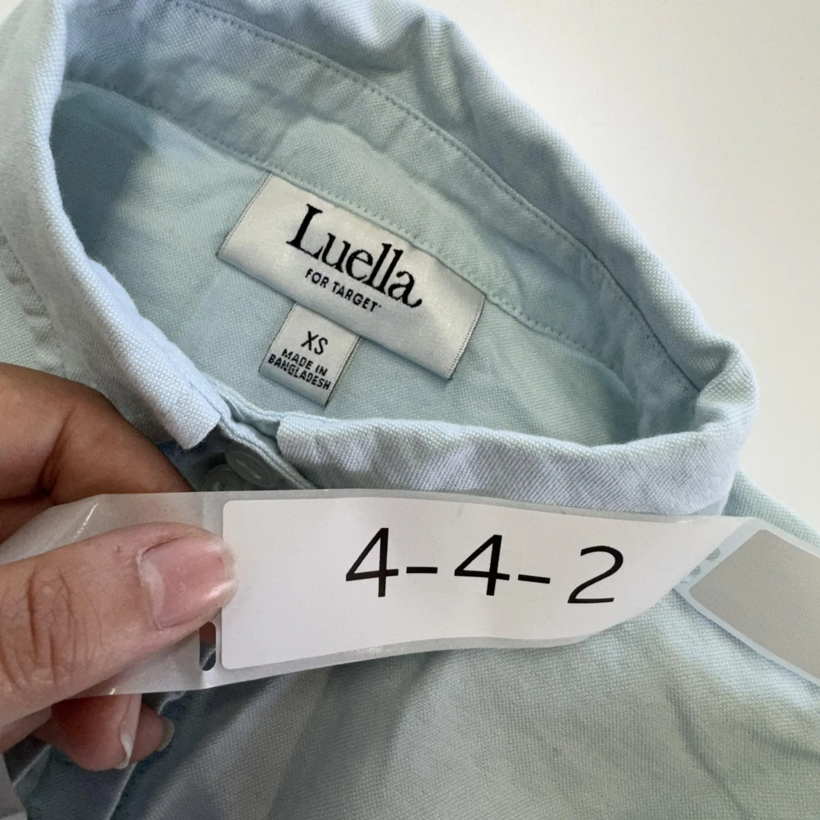 Luella For Target Shirt Womens XS Button Down Long Sleeve Fitted Casual Top Blue - Image 3