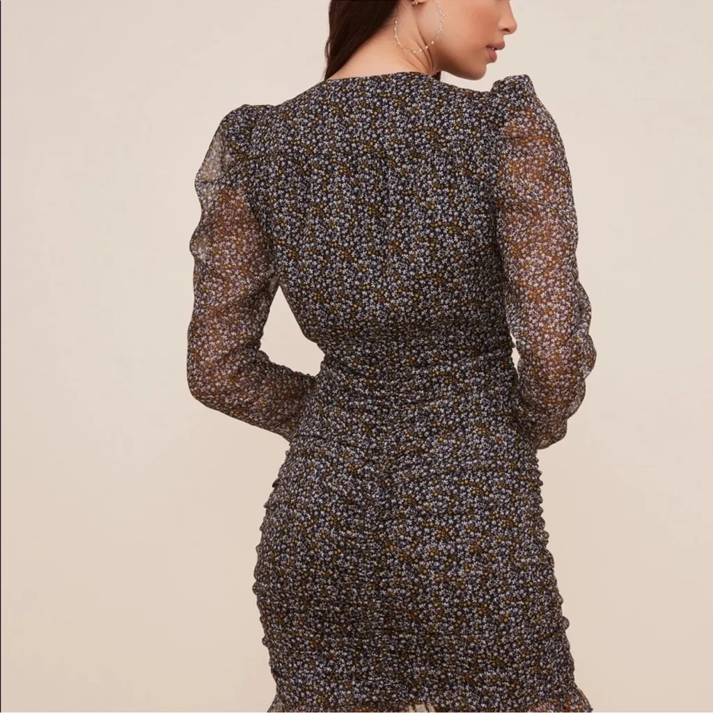 NWT $85 • ASTR The Label • Ruched Mini Dress • Floral • Puff Sleeves • XL - Image 5