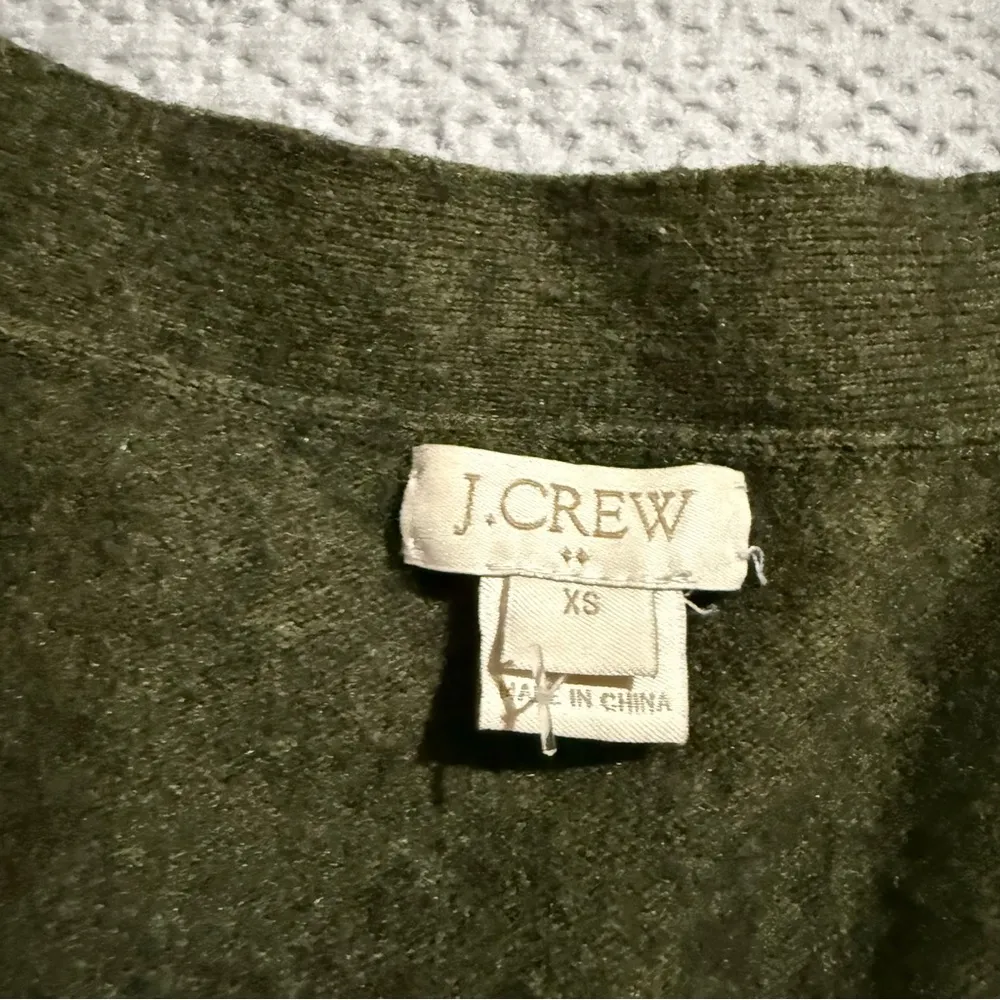 J. Crew Olive Green Khaki Women's Wool & Cotton Sweater Cardigan XS GUC - Image 2