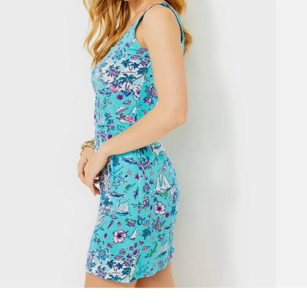 NWT  Lilly Pulitzer Newberri Tank Dress Amalfi Blue Lillys Roadtrip  XL - Image 9