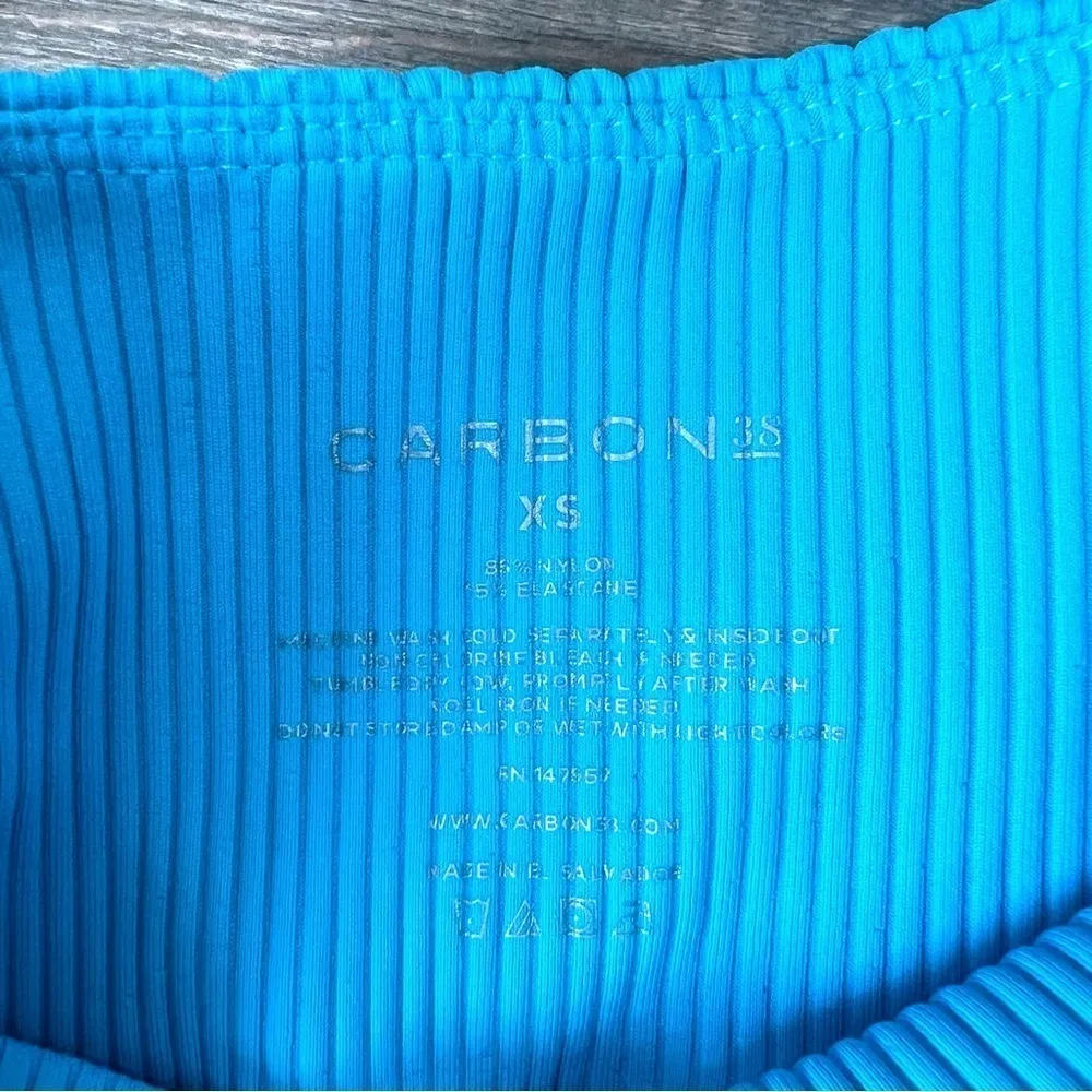 Carbon38 Ribbed 7/8 Legging Blue Size XS - Image 8