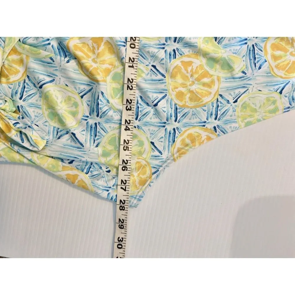 Lands' End Citrus Lemon Lime Women's 3X Ruffle Hem‎ Wrap Sun Dress Swim Coverup - Image 14