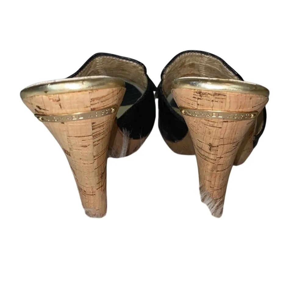 Michael Kors Crocodile Leather Cork Slides Heels - Image 6