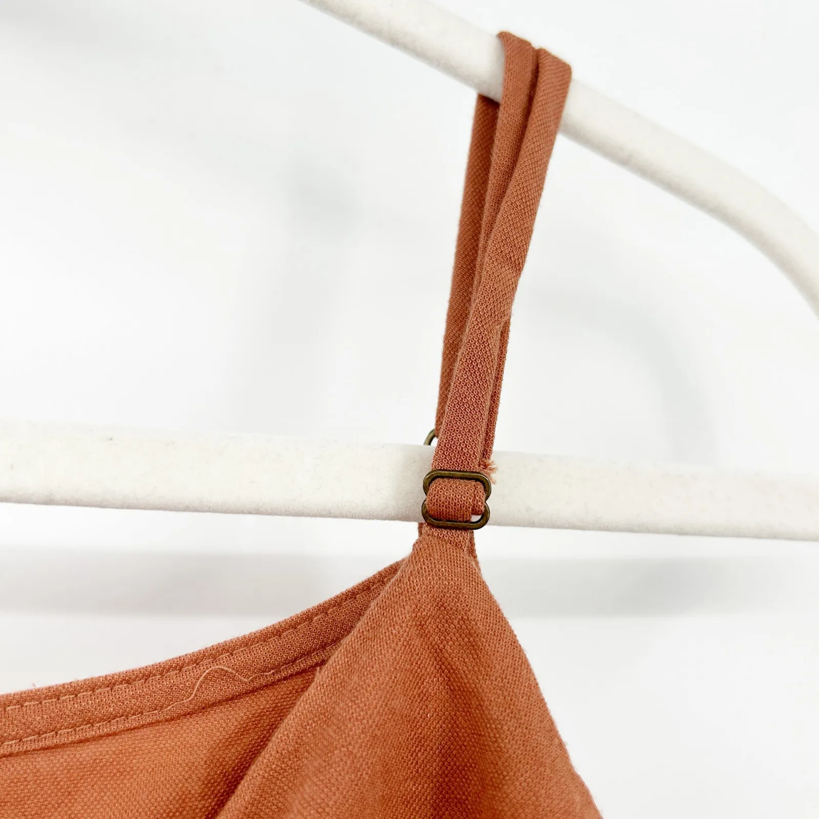 Chealsea28 Summer Sleeveless Tie Front‎ Wide Leg Jumpsuit Size L Burnt Orange - Image 9