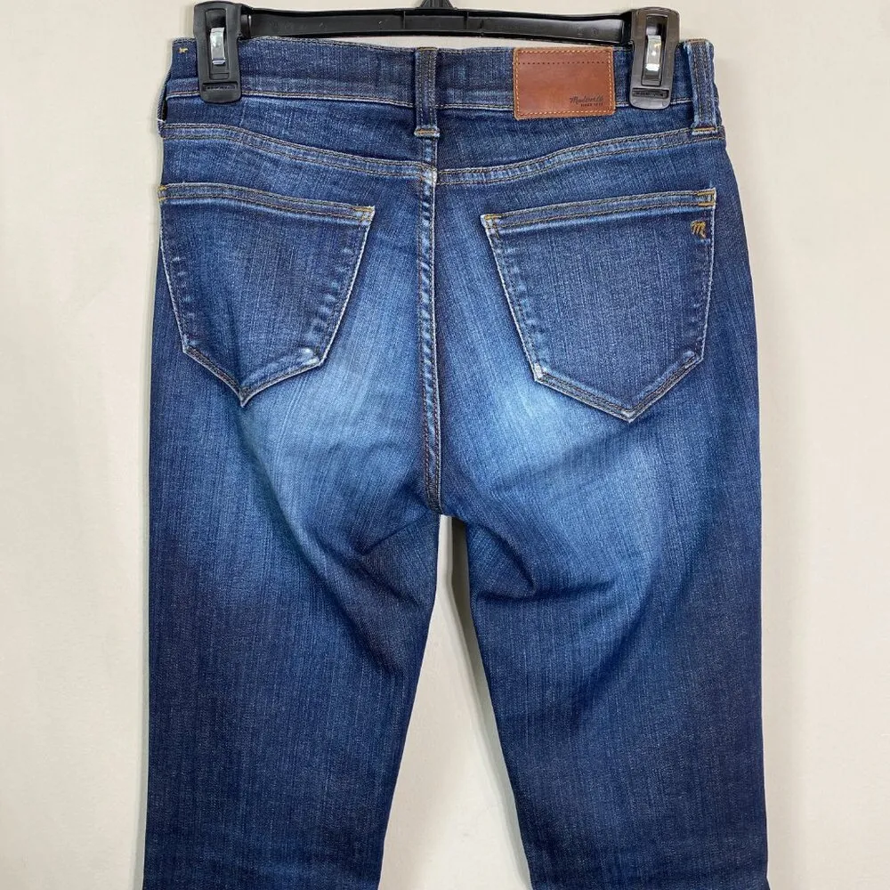 Madewell Alley Straight Jeans Women's Size 24 Blue Dark Wash Stretch Low-Rise - Image 10