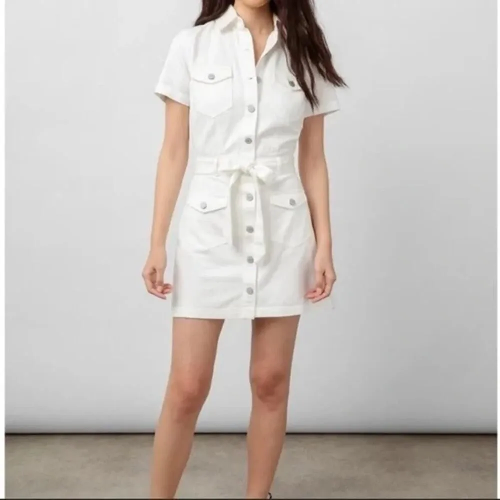 RAILS DANICA WHITE DENIM DRESS SIZE S - Image 4