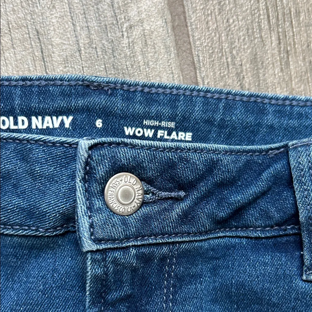 Old Navy Dark Blue Flare Jeans - Image 4