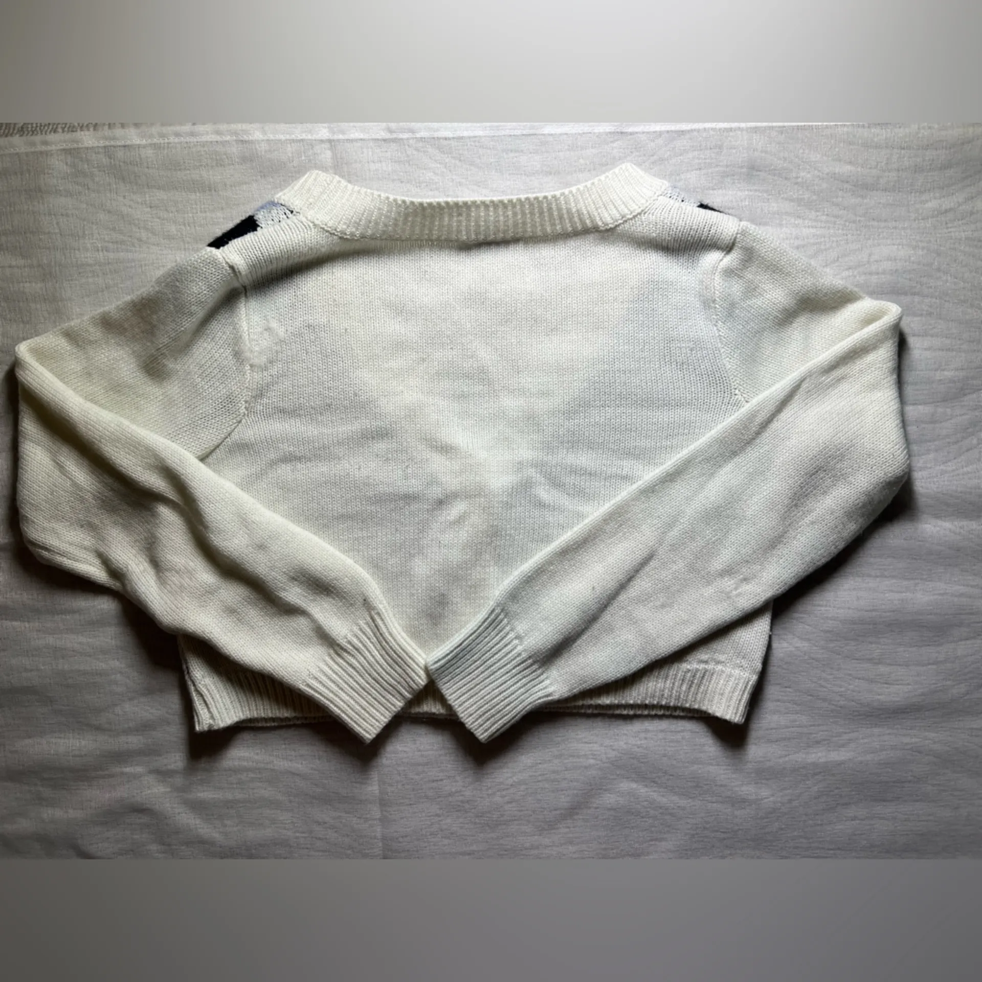 Full Tilt White and Blue Argyle Cardigan Set - Image 7