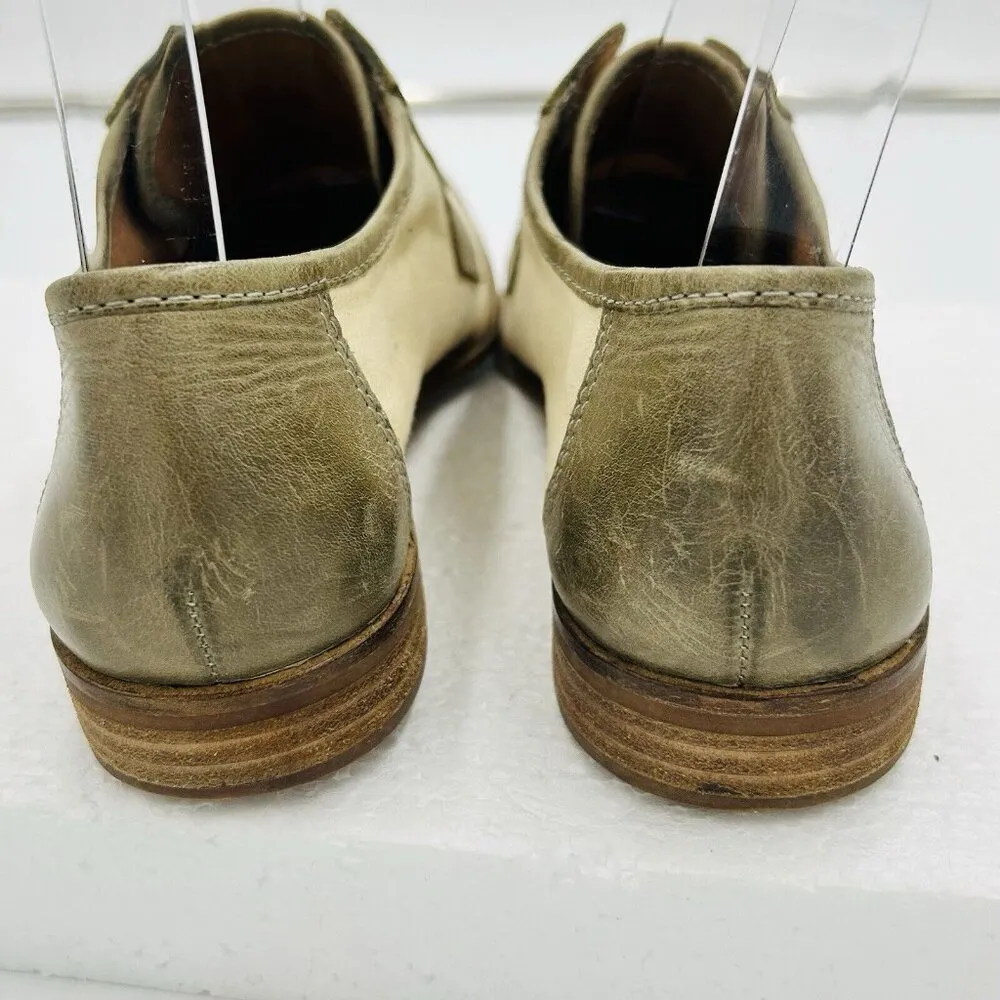 Lucky Brand Shoes Womens 8B Hailey Laceless Oxford Taupe Tan Faux Leather Canvas - Image 7