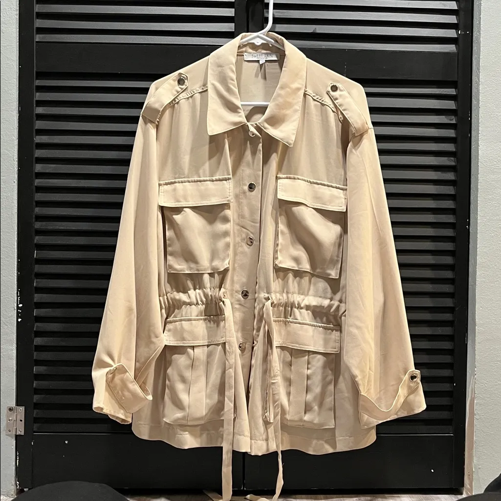 NWOT Sweet Rain Light‎ Tan Utility Jacket - Image 5