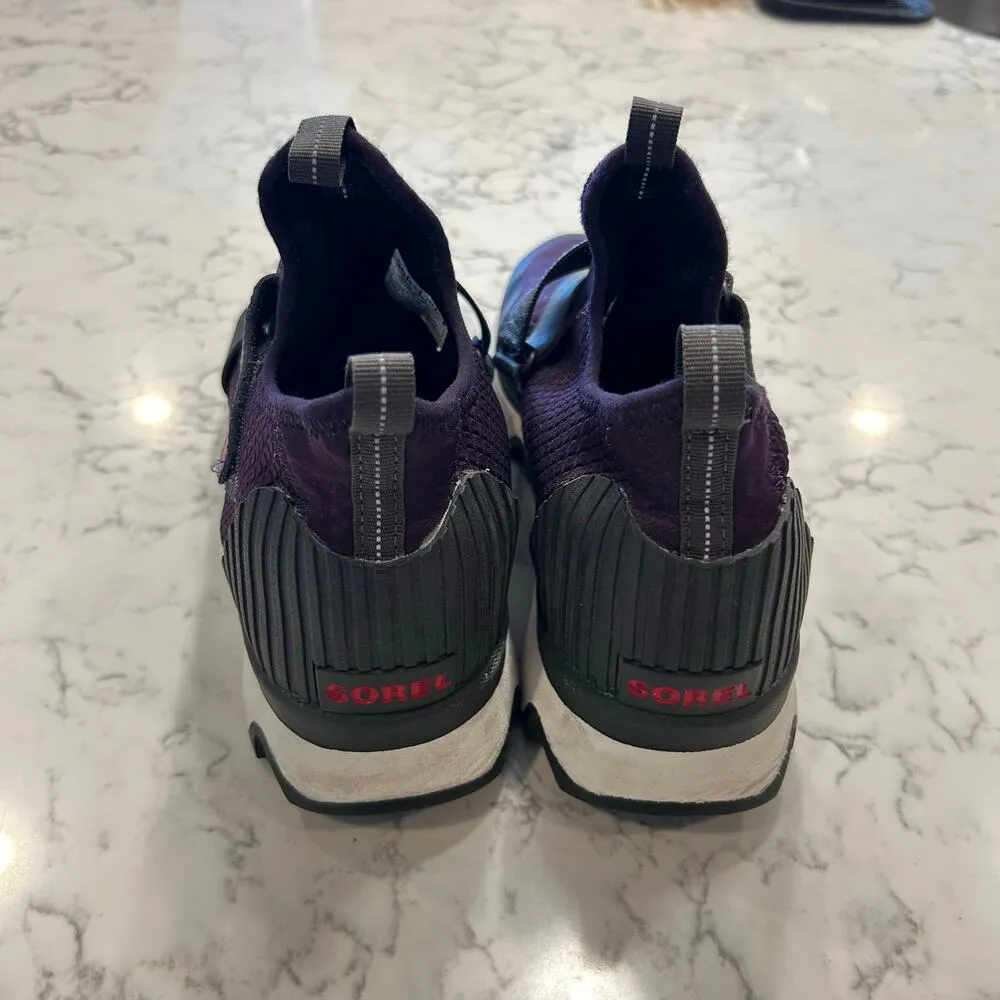 Sorel Kinetic Impact ii Purple & Black Scalloped Sole Sneaker Shoe Size 8.5 - Image 4
