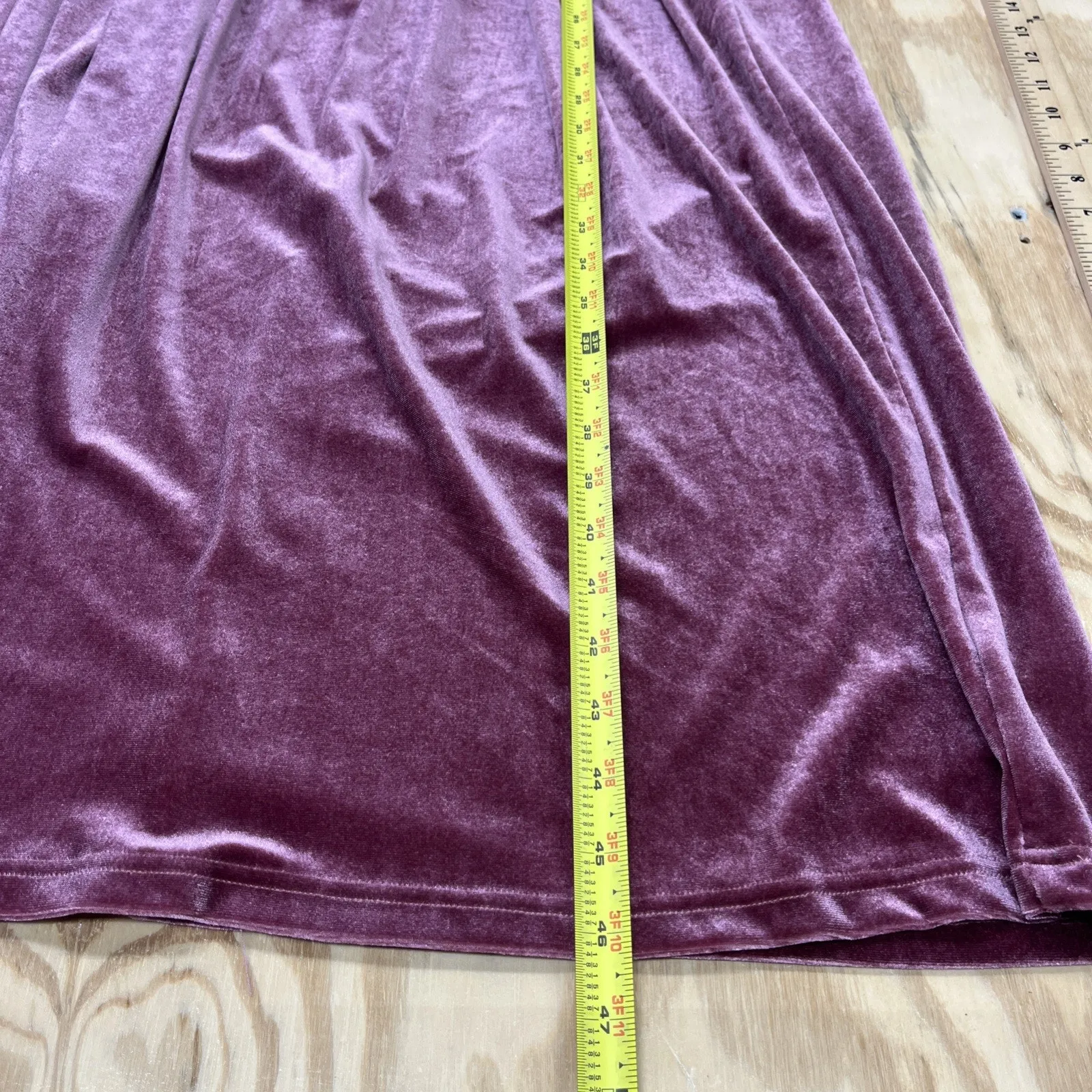 Zilcremo Velvet Babydoll Fit & Flare Midi Dress Size Medium Romantic Coquette Pink - Image 14