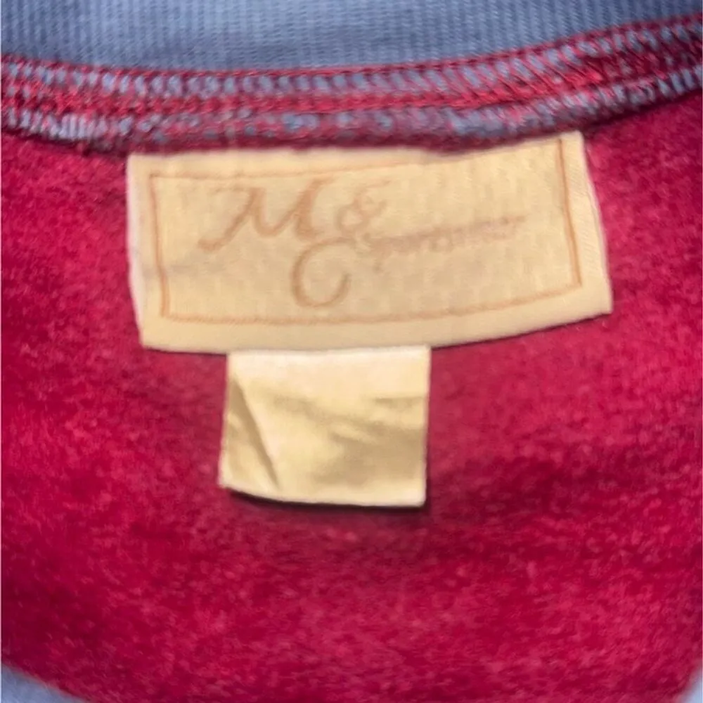 Vintage M&C Granny Cottage Core Winter Embroidered Sweatshirt Red Size L - Image 3