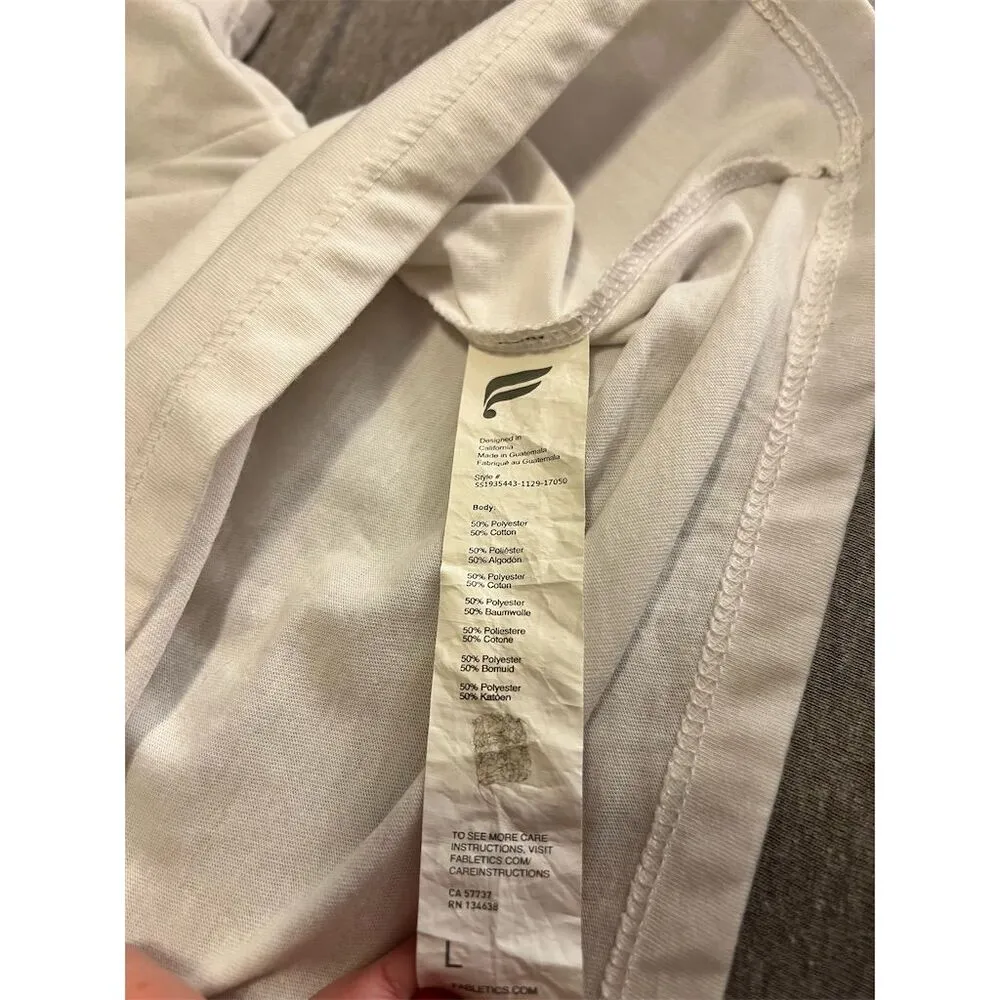 Fabletics Women's Cropped Boxy Tee White Size L Casual T-Shirt - Image 6