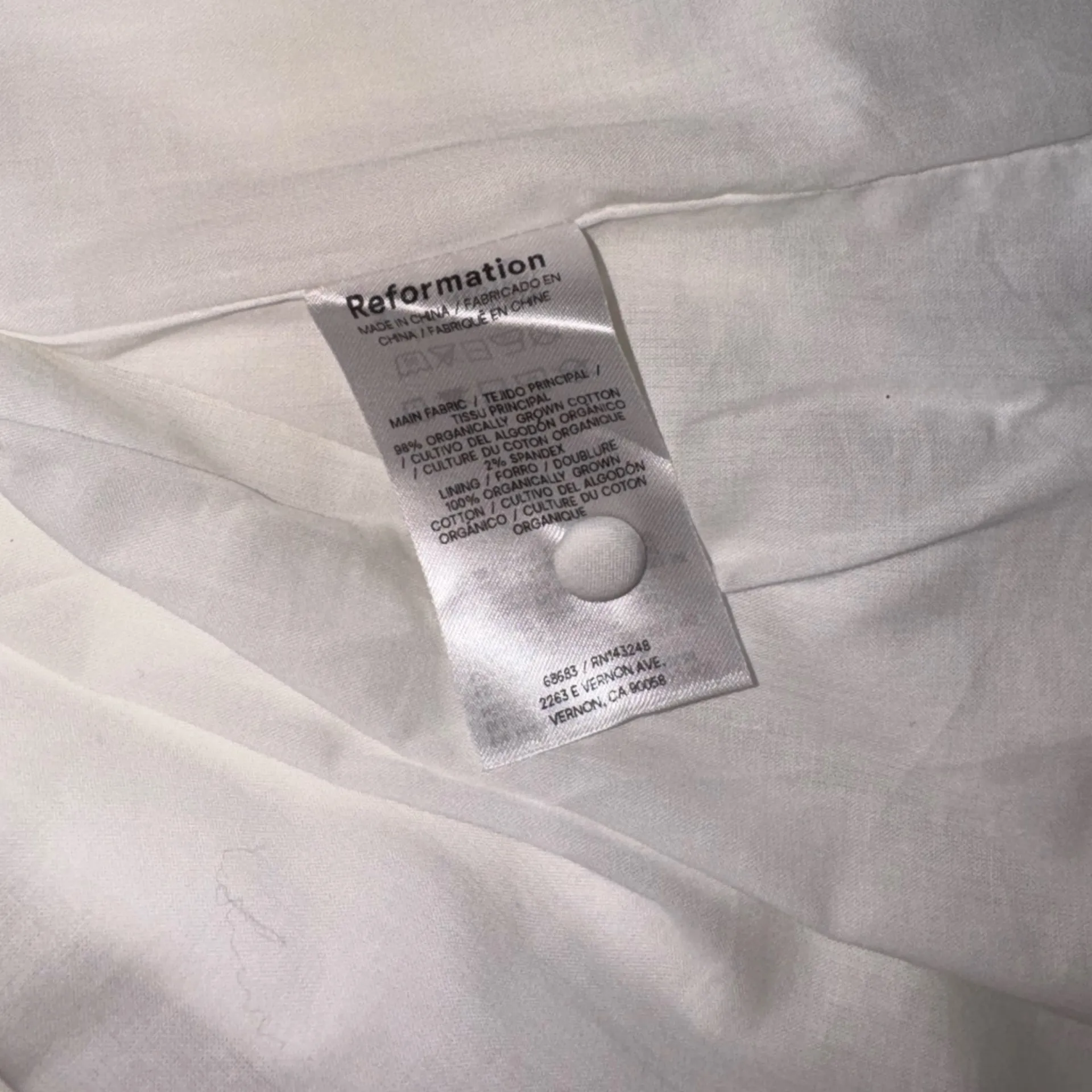 NWOT Reformation Alida Button Front cotton Midi summer white dress sz 12 - Image 9