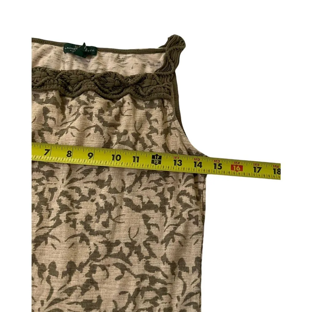 Ralph Lauren Beige & Green Tank Top Women Size Small | 48-29 - Image 5