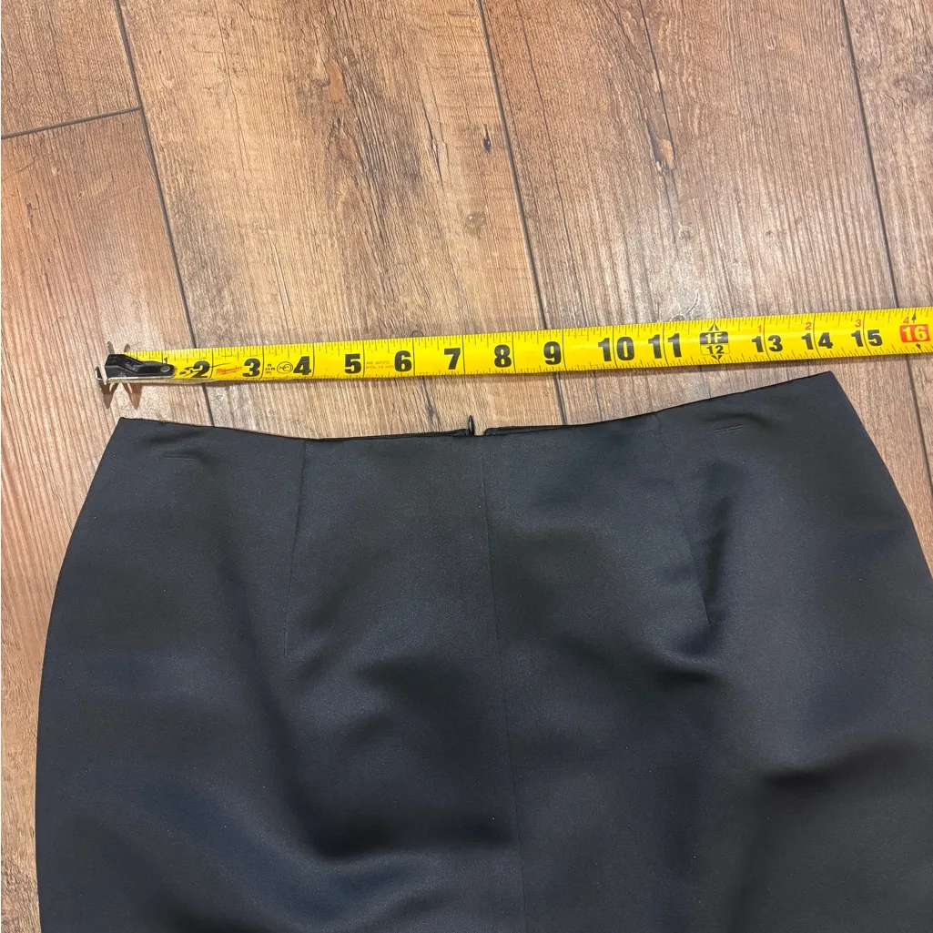 Vintage Oleg Cassini Black Dress Set Suit With Skirt Office Sz 8 Satin Elegant - Image 7