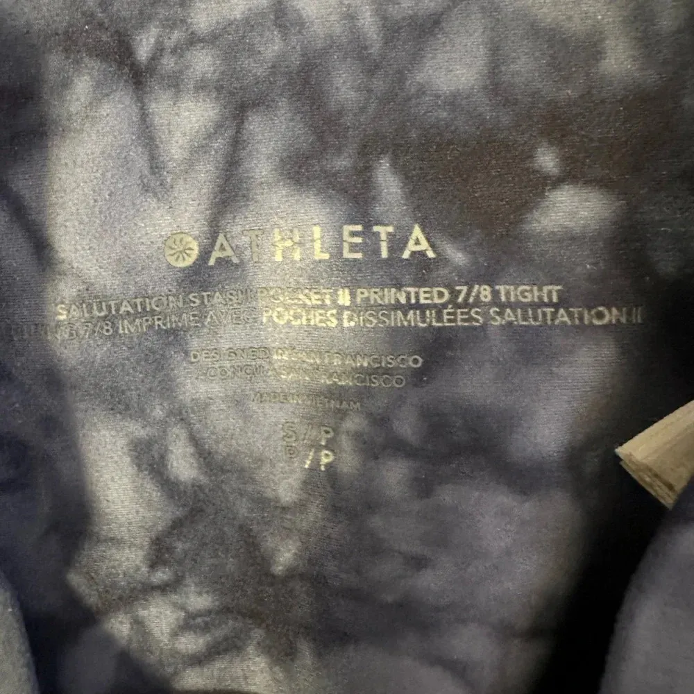 Athleta Salutation Tie Dye 7/8 Tight Size S Dark Gray Black Powervita - Image 4