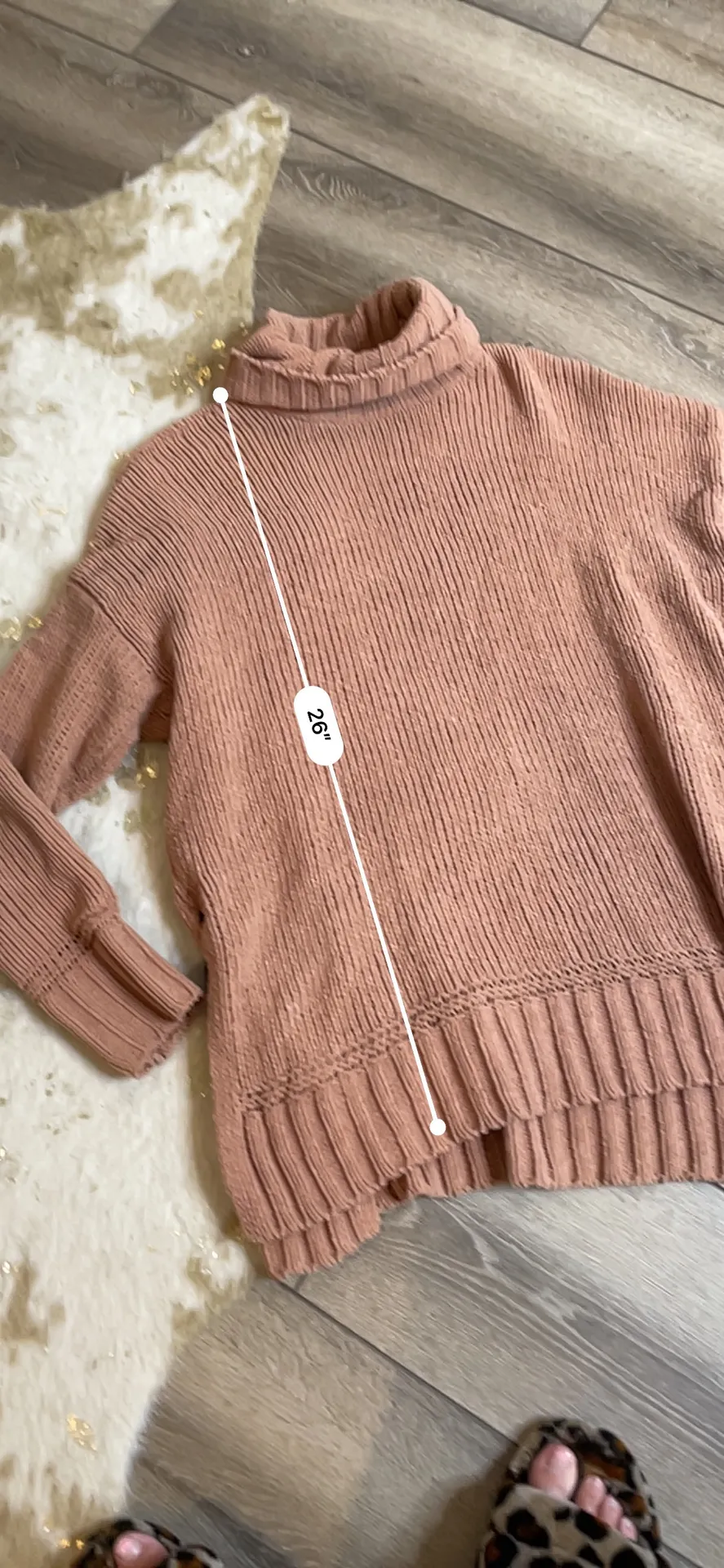 Aerie Tan Chenille Turtleneck Sweater - Image 2